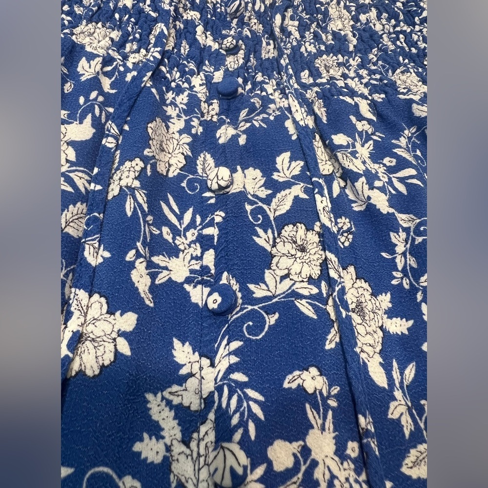 ZARA Women’s Skirt Size Large Smocked Waist Floral Boho Front Slit (0800) - Picture 4 of 8